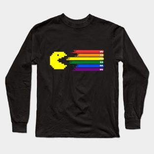 retro vintage videogames funny colorfull lgbt Long Sleeve T-Shirt